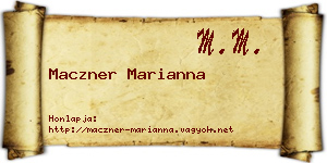 Maczner Marianna névjegykártya